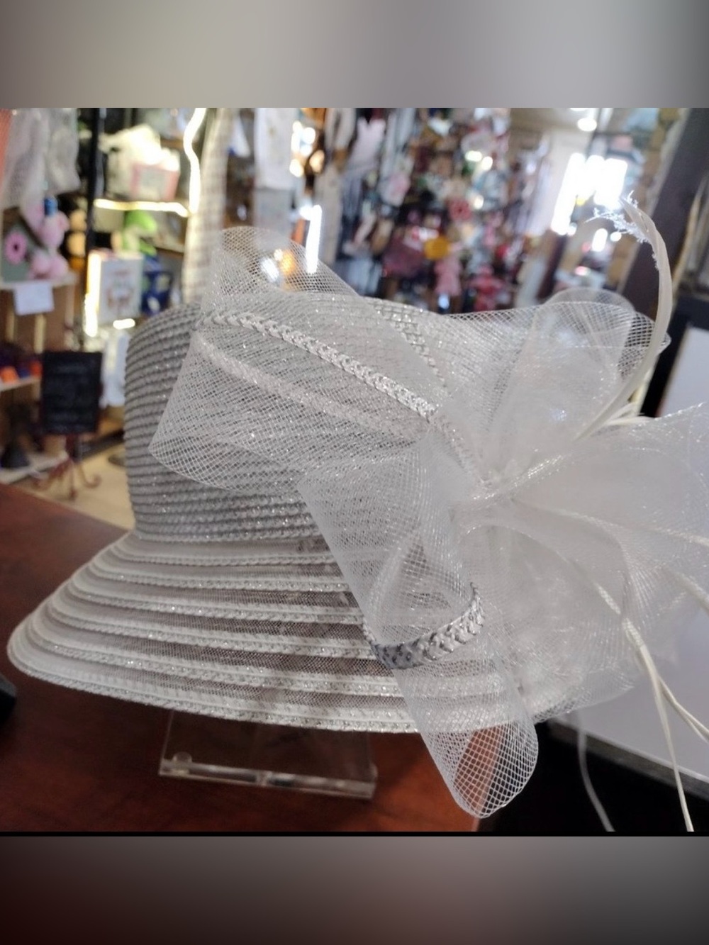 August Hats Silver Mesh Decorative Bucket Hat